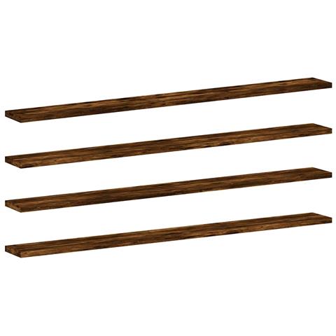 Mensole Parete 4pz Rovere Fumo 100x10x1,5 cm Legno Multistrato - Foto 1