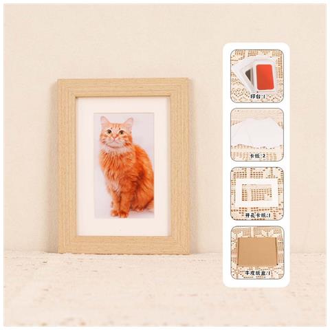 Cornice Commemorativa Per Animali Domestici Con Impronta Di Zampa - Crea Ricordi Indelebili Wood Color - Foto 1