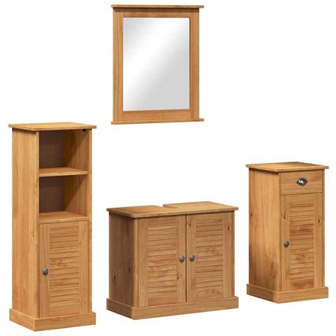 Set di mobili per il bagno con porta VIGO 4 pcs marrone ambrato - Foto 1