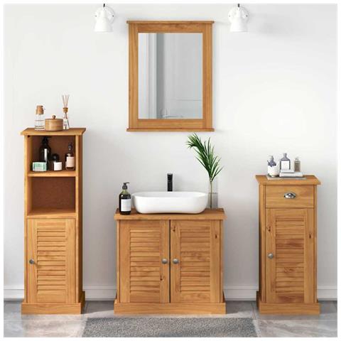 Set di mobili per il bagno con porta VIGO 4 pcs marrone ambrato - Foto 2