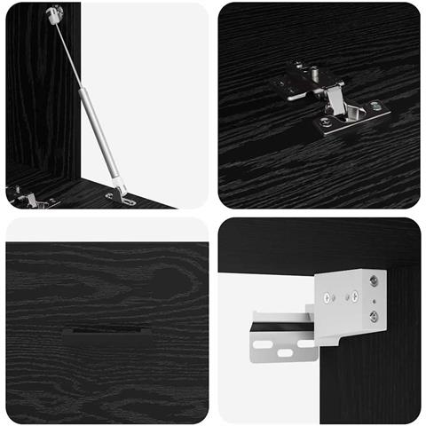 Armadietto a muro Rovere nero 60 x 36.5 x 35 cm - Foto 9