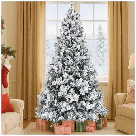 Albero Di Natale Innevato Bianco Winter Palace Foltissimo 150cm 550 Rami Innesto - Foto 2
