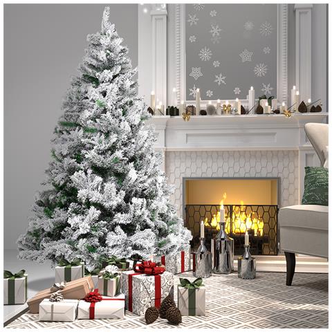 Albero Di Natale Innevato Bianco Winter Palace Foltissimo 150cm 550 Rami Innesto - Foto 5