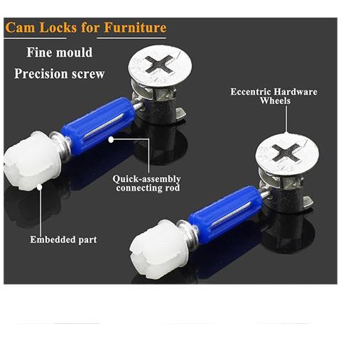 Set Di Raccordi Per Camma Per Mobili 3-in-1 Da 120 Pezzi - Bulloni Eccentrici, Tasselli E Dadi Preinseriti - Foto 2