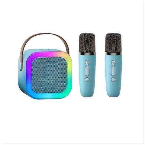 Altoparlante Karaoke Bluetooth Portatile (edizione Base) Con Due Microfoni E Altoparlante Blue - Foto 1