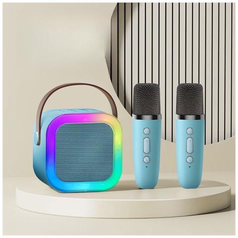 Altoparlante Karaoke Bluetooth Portatile (edizione Base) Con Due Microfoni E Altoparlante Blue - Foto 2