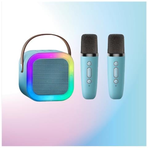 Altoparlante Karaoke Bluetooth Portatile (edizione Base) Con Due Microfoni E Altoparlante Blue - Foto 3