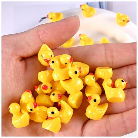 100 Pezzi Charms Anatra Gialla In Resina, Accessori Per Artigianato Fai Da Te - Foto 6
