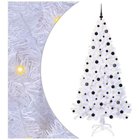 Albero di Natale artificiale Bianco 210 cm PVC e Acciaio - Foto 1