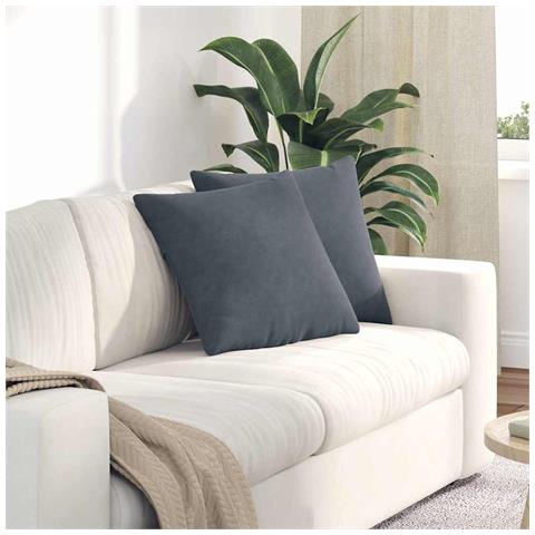 Cuscini da Divano 2 pcs Grigio scuro 45 x 45 cm - Foto 2