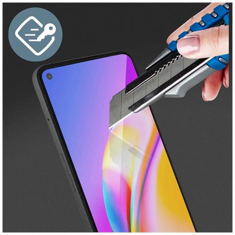 Protezione Schermo Per Oppo A94 5g Modello Frame In Vetro Temperato 9h, Trasparente - Foto 2