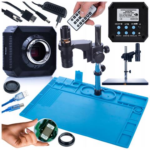Set Microscopio Digitale Earth Pro Mcep-0.5x + Camera Orion Pro Kmop-hdmi-usbi + Tappetino Silicone 480x320mm - Alta Qualità Immagine, Resistenza Temperatura, Uso Professionale - Foto 1