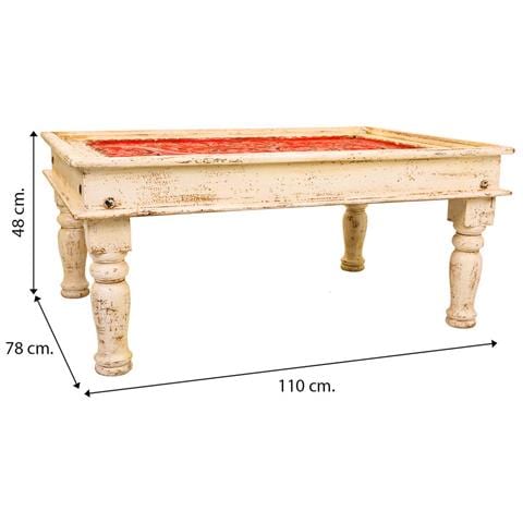 Tavolino Da Caffè In Legno Finitura Artigianale 110x78x48h Cm - Foto 6