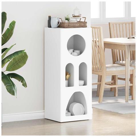 Credenza Bianco 40 x 35 x 100.5 cm Legno multistrato - Foto 2