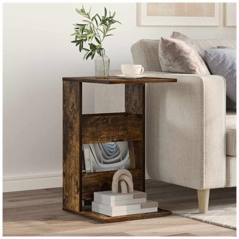 Tavolo laterale Rovere fumé 40 x 35 x 60,5 cm Legno multistrato - Foto 2