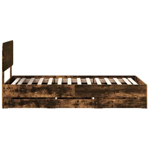 Struttura del letto con cassetto Rovere fumé 90 x 200 cm - Foto 9