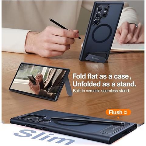 Cover per Galaxy S24 Ultra - TPU+PC, Nero, Con Soporte - Foto 2