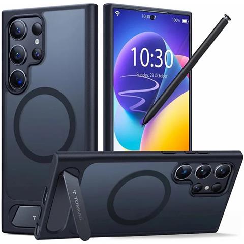 Cover per Galaxy S24 Ultra - TPU+PC, Nero, Con Soporte - Foto 1