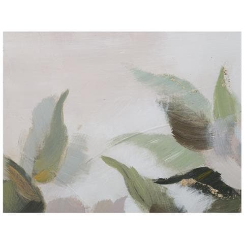Dipinto Su Tela Flower & Leaf Con Rose Bianche E Foglie Verdi 80x100 Cm - Foto 2