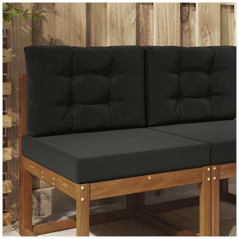 Cuscino per divano da esterno 2 pcs Nero Poliestere - Foto 2