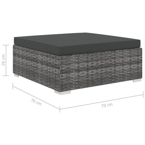 Set Divani da Giardino 8 pz con Cuscini in Polyrattan Grigio - Foto 9