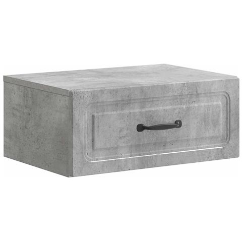 Mobiletto da notte a muro Grigio Cemento 49 x 34,5 x 20 cm - Foto 1