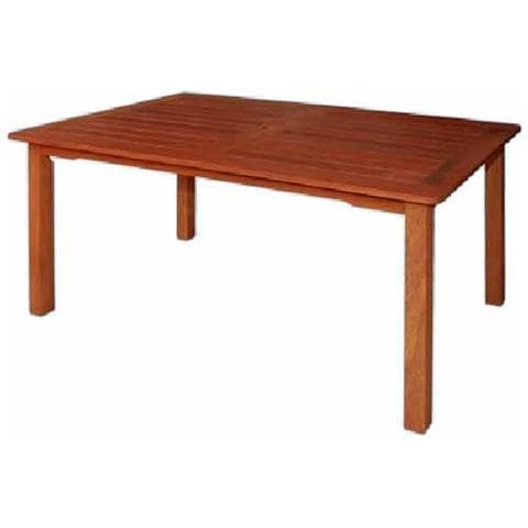 Tavolo da giardino rettangolare in legno massello fisso 140x80x73 cm - Foto 2