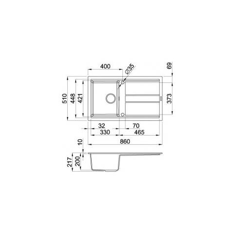Lavello Best 400 Keratek Plus 86x51 cm 1 vasca con gocciolatoio Colore Dove Grey 93 - Foto 2