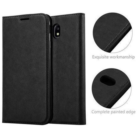 Custodia Compatibile Con Samsung Galaxy J7 2017 In Nero Di Notte - Coperchio Protettiva Con Chiusura Magnetica, Funzione Stand E Tasca Per Le Carte - Foto 5