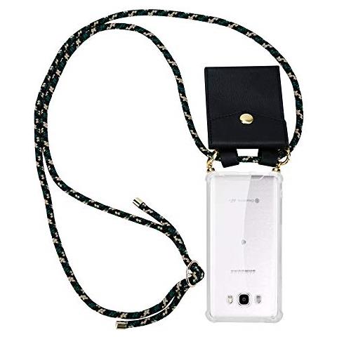 Catena Di Telefoni Cellulari Compatibile Con Samsung Galaxy J7 2016 In Camouflage - Coperchio Protettivo In Silicone Con Anelli D'oro, Cinturino In Corda E Custodia Staccabile - Foto 1