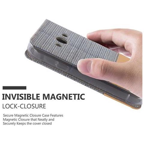 Custodia Compatibile Con Samsung Galaxy Xcover 3 In Grigio Chiaro Marrone - Coperchio Protettiva Con Chiusura Magnetica, Funzione Stand E Tasca Per Le Carte - Foto 9