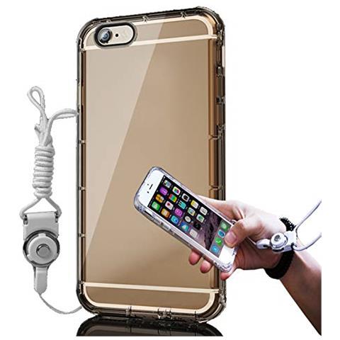 Custodia Compatibile Con Apple Iphone 6 / Iphone 6s In Oro Trasparente - Coperchio Protettivo In Silicone Tpu Flessibile Con Anello - Foto 1