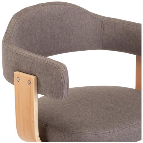 Sedia da Ufficio Girevole Talpa in Legno Piegato e Tessuto - Foto 2