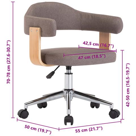 Sedia da Ufficio Girevole Talpa in Legno Piegato e Tessuto - Foto 8