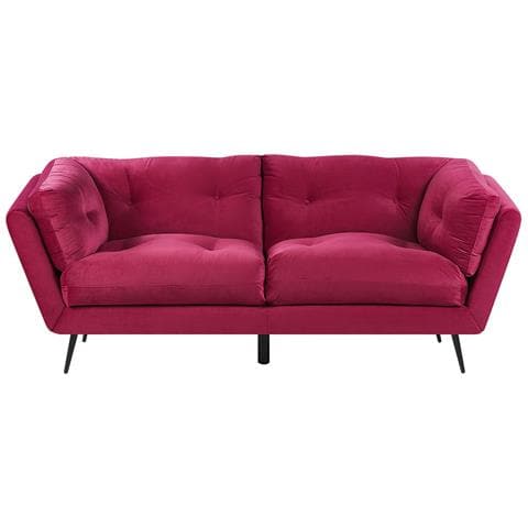 Divano A 3 Posti In Velluto Bordeaux Lenvik - Foto 16