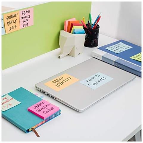 6 Colore Brillante Appiccicoso Note 76 X 76 Mm 100 Fogli Pad Appiccicoso Emissione Migliorata (confezione Da 12) - Foto 2