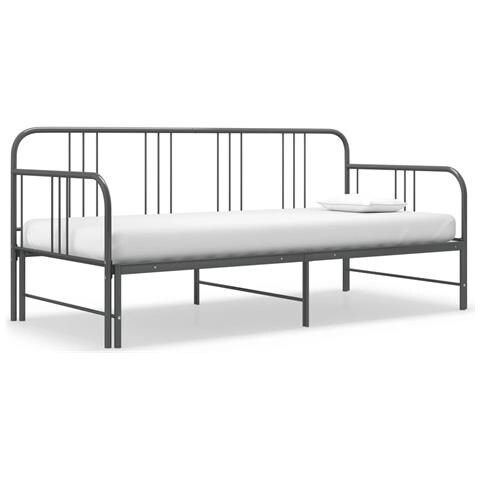 Telaio Divano Letto Estraibile Grigio In Metallo 90x200 Cm - Foto 1