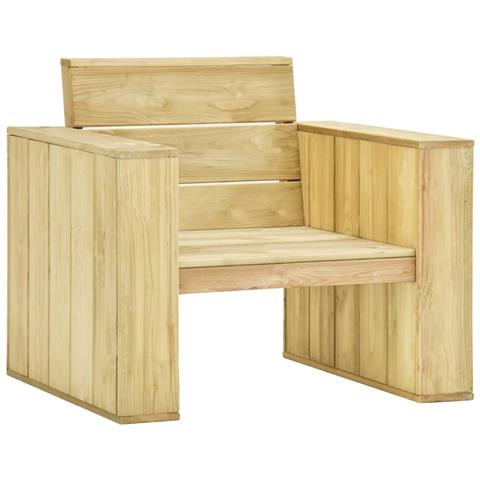 Sedia da Giardino con Cuscini Talpa in Legno Pino Impregnato - Foto 7