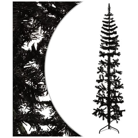 Albero Natale Artificiale Sottile A Metà E Supporto Nero 240 Cm - Foto 1