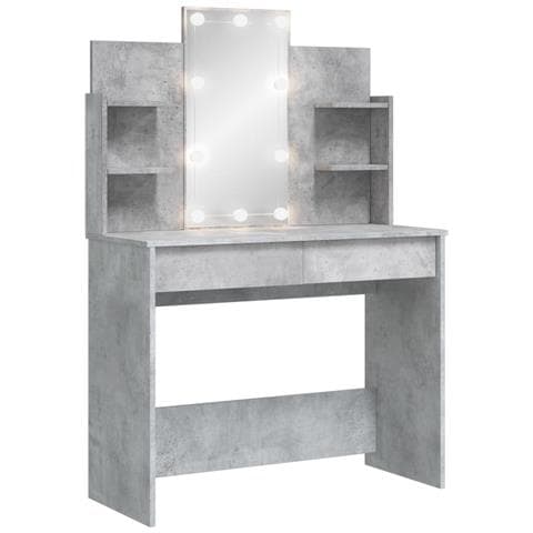 Toeletta Con Luci Led Grigio Cemento 96x40x142 Cm - Foto 1