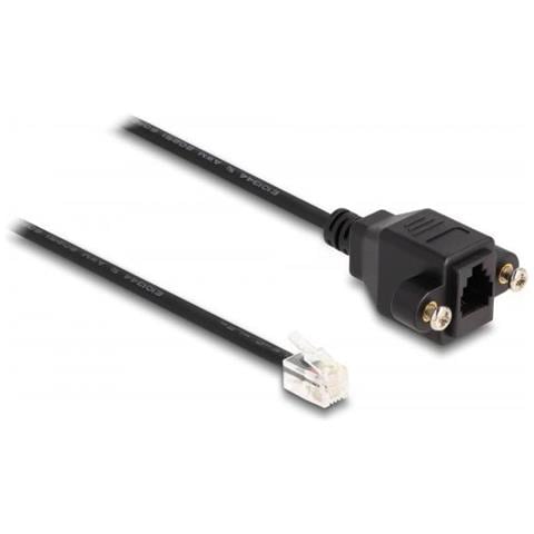Cavo Rj10 Da Spina Rj10 A Presa Rj10 Per Installazione 30 Cm Nero - Foto 1