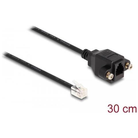 Cavo Rj10 Da Spina Rj10 A Presa Rj10 Per Installazione 30 Cm Nero - Foto 2