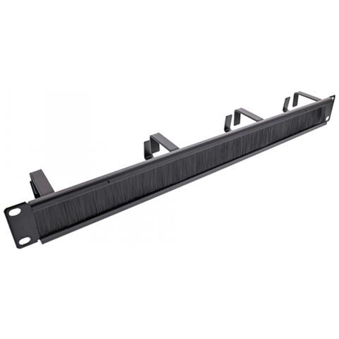 Piastre passacavi 19" con inserto a spazzola e 4 staffe, 1U, RAL 9005 - Foto 5