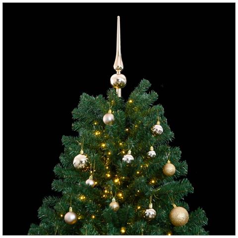 Albero Natale Incernierato Con 300 Led E Palline 240 Cm - Foto 2