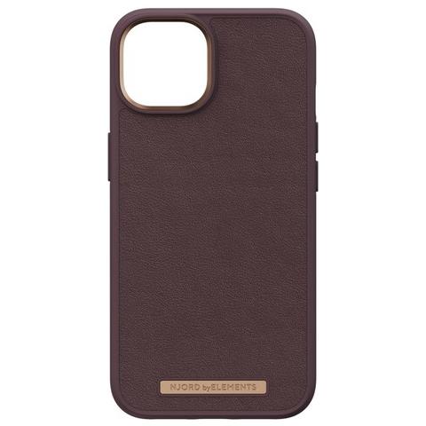 Cover Per Iphone 14 In Vera Pelle, Marrone Scuro - Foto 1