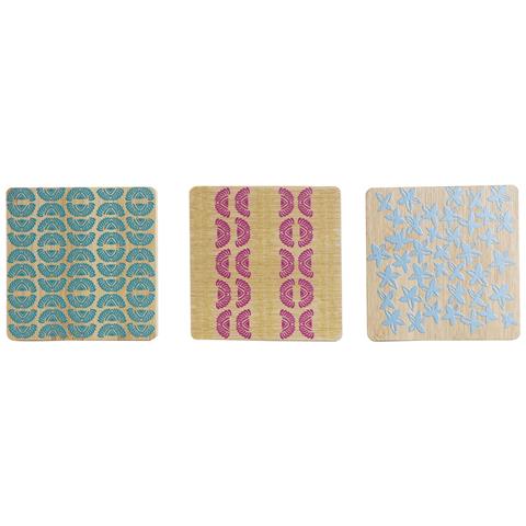 Sottobicchieri Dkd Home Decor Africa 10 X 10 X 1 Cm (6 Pcs) - Foto 1
