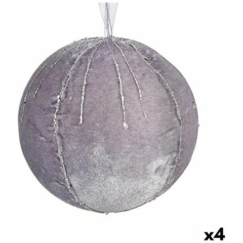 Set Di Palline Di Natale Poliestere Argentato 12 X 12 X 12 Cm (4 Unità) - Foto 1