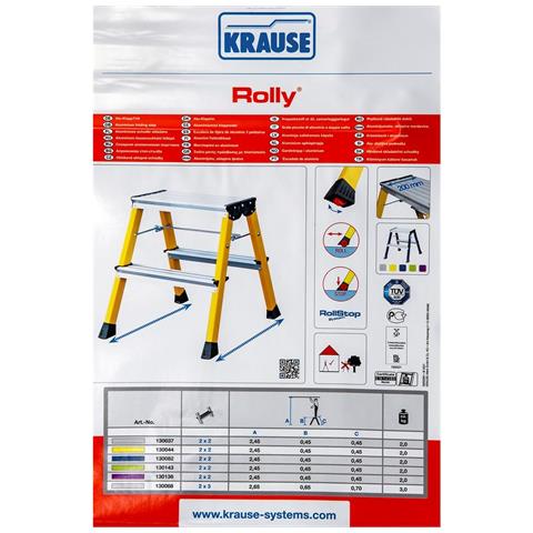 Scala Pieghevole A 2 Scalini Krause 130037 Argentato Alluminio - Foto 6