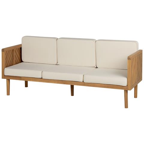 Salotto Da Giardino 5 Posti Legno Acacia Chiaro E Beige Chiaro Baratti - Foto 2