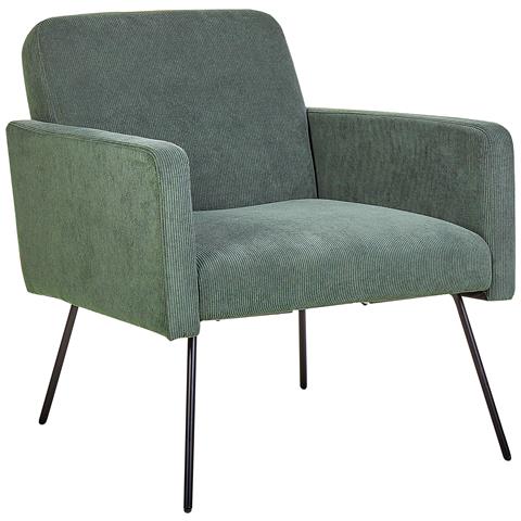 Poltrona Velluto A Coste Verde Scuro Narken - Foto 8